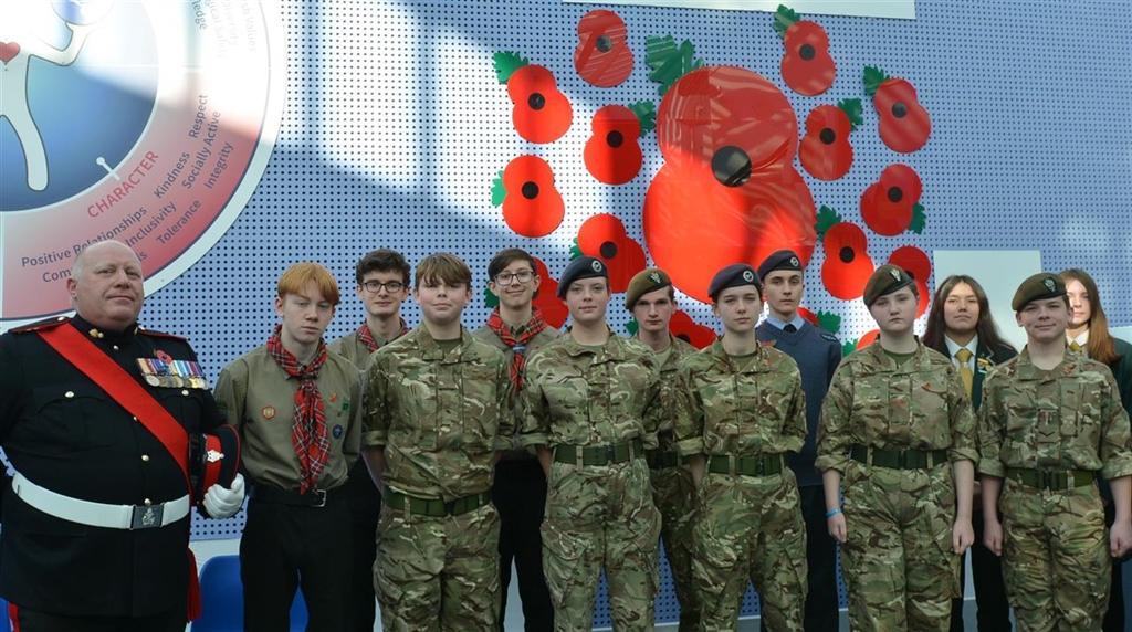 Stockport Academy Poppy Drop - We Will Remember Them
